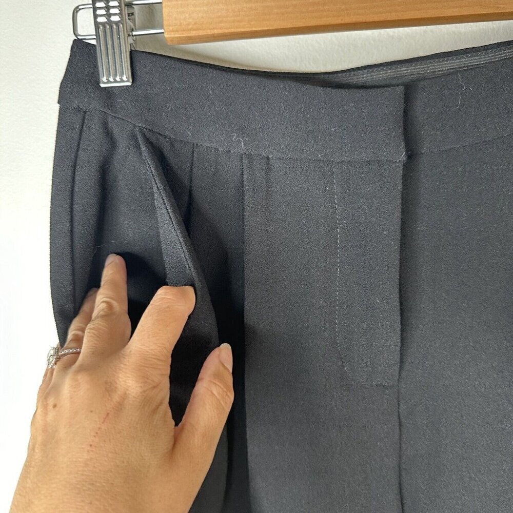 Basque Pants Womens‎ Black Trousers Work Career Corporate Office Pleated  6 - Picture 4 of 12